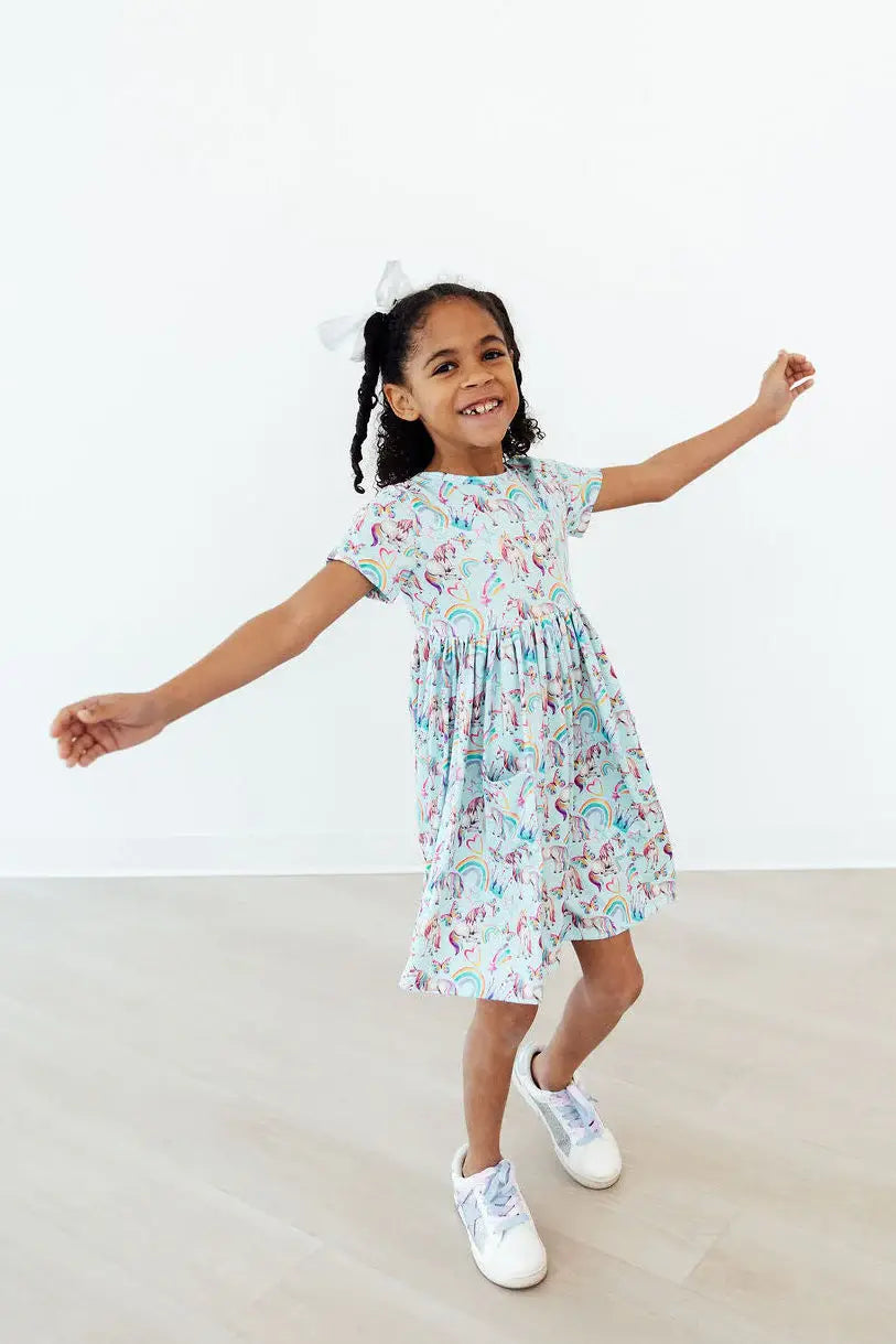 Unicorn Queen S/S Pocket Twirl Dress - Mila & Rose ® - Flyclothing LLC