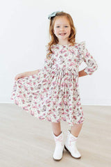 Cowgirl Cutie 3/4 Sleeve Ruffle Twirl Dress - Mila & Rose ® - Flyclothing LLC