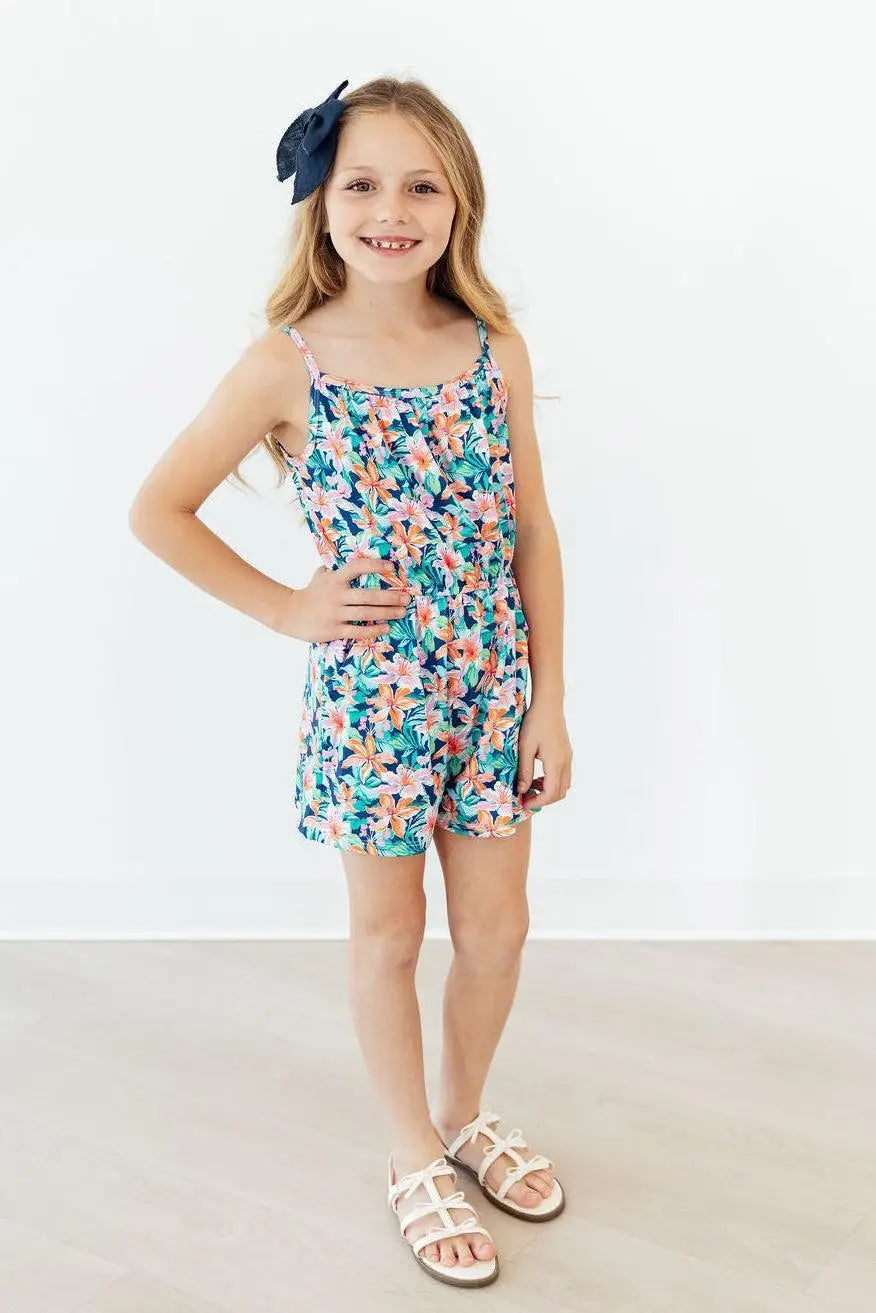 Island Blossoms Strappy Play Romper - Mila & Rose ® - Flyclothing LLC