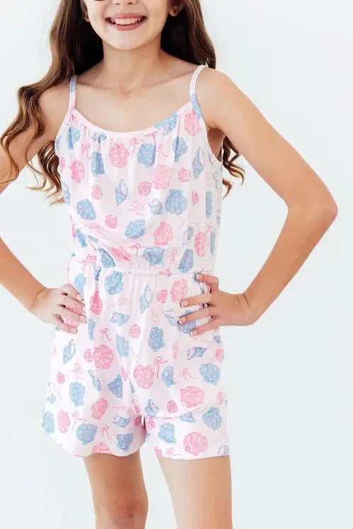 Sandy Shells Strappy Play Romper - Mila & Rose ® - Flyclothing LLC