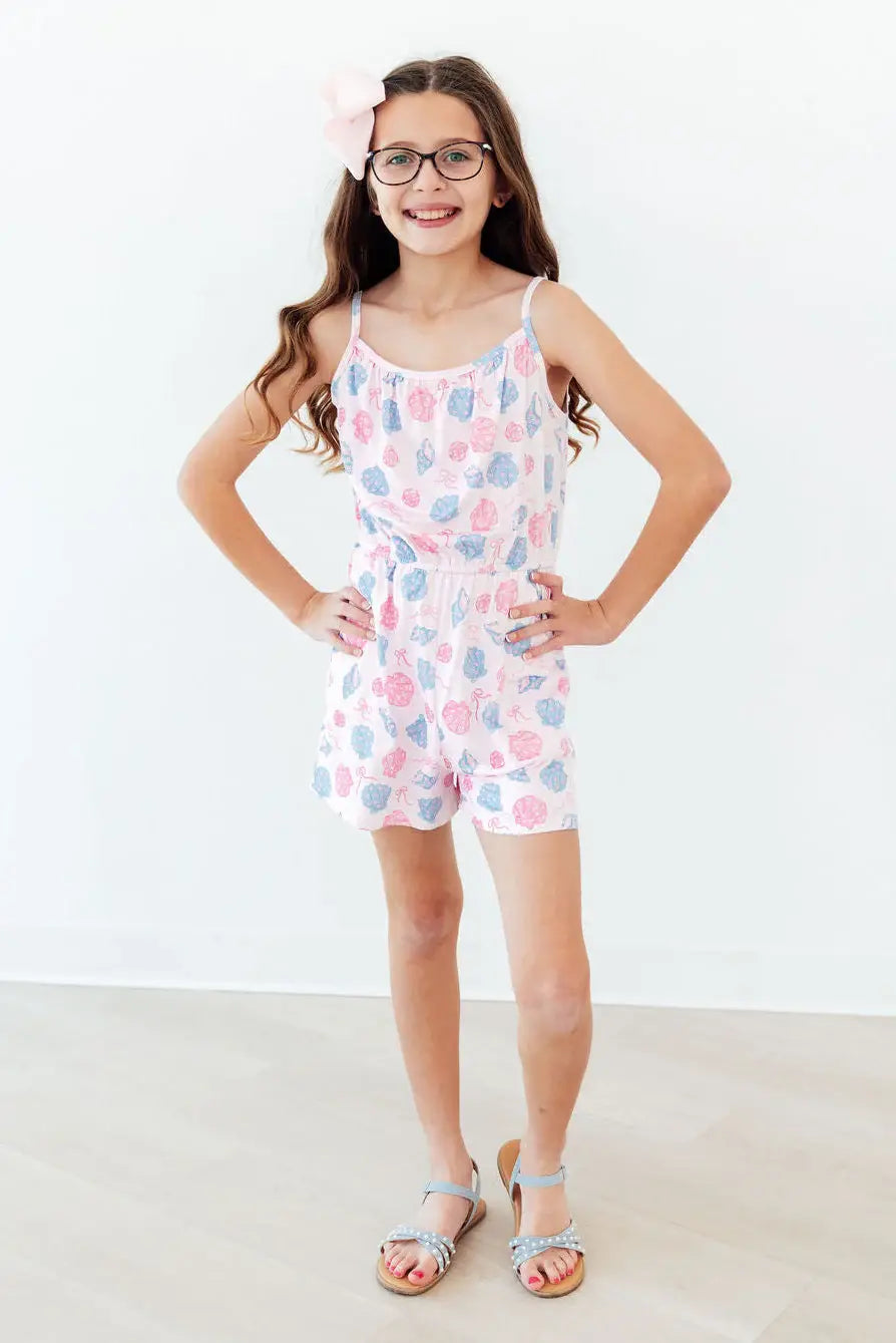 Sandy Shells Strappy Play Romper - Mila & Rose ® - Flyclothing LLC