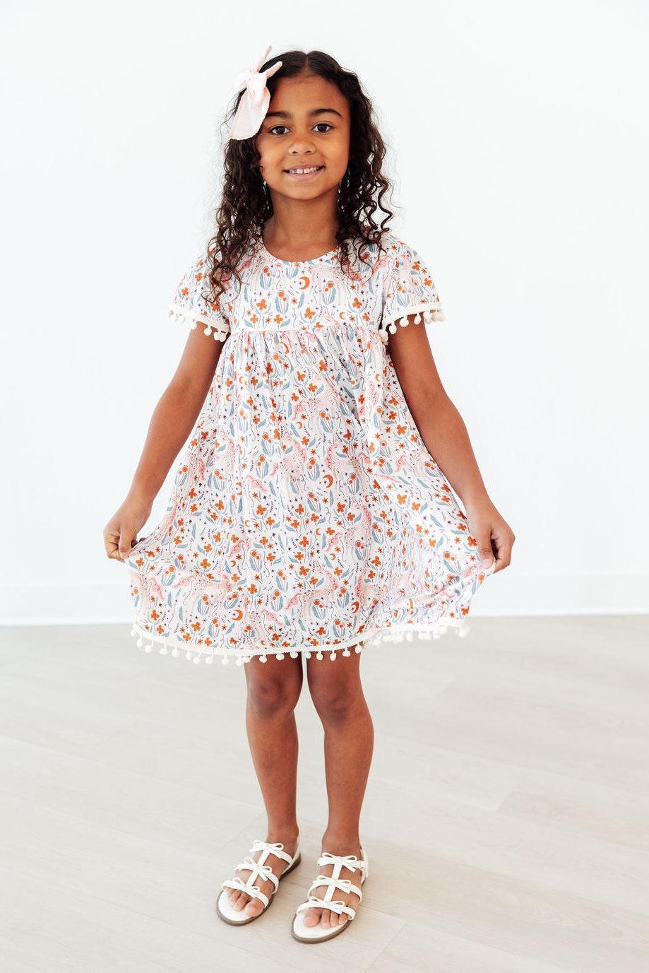 Unicorn Soiree Pom Pom Dress - Mila & Rose ® - Flyclothing LLC
