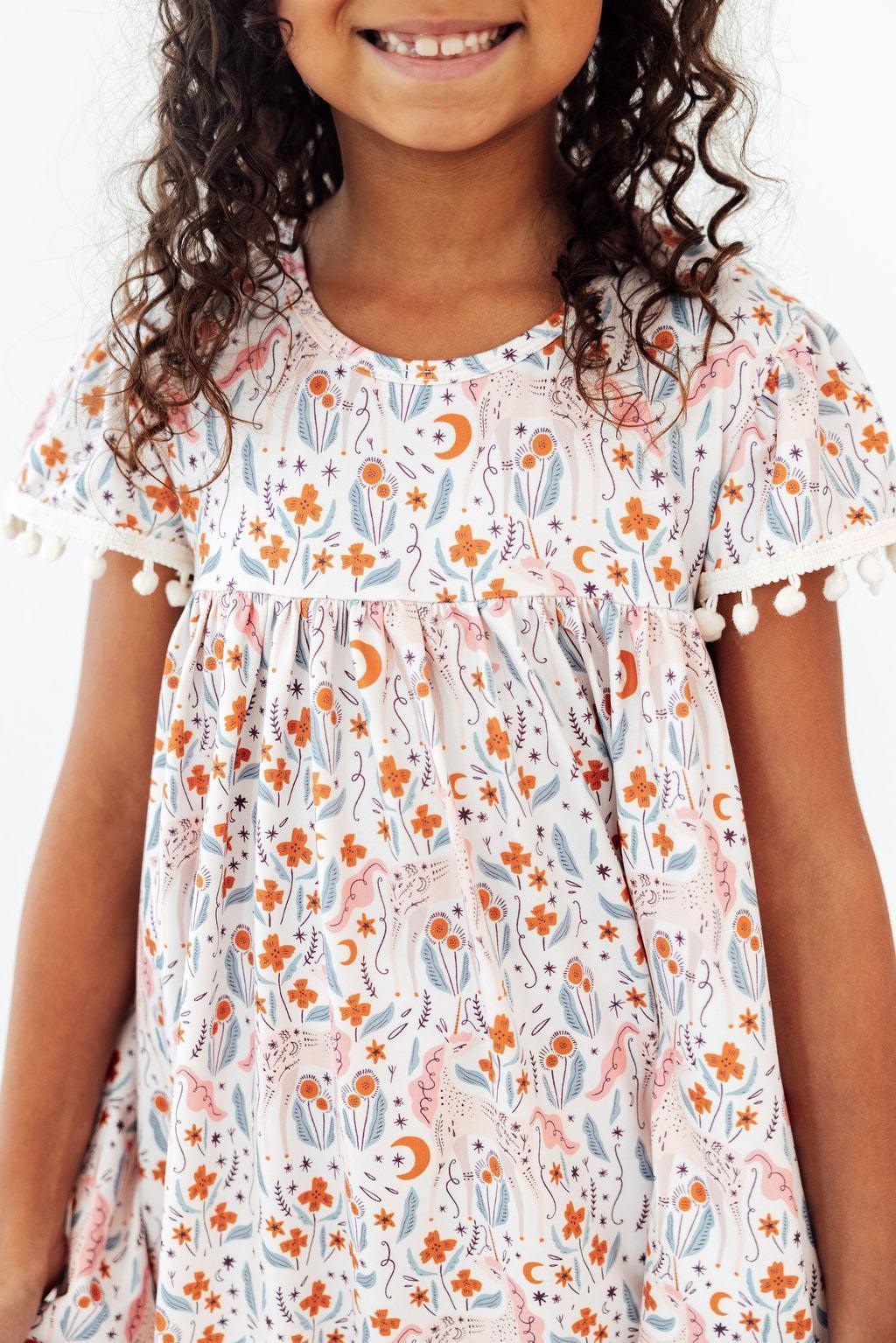 Unicorn Soiree Pom Pom Dress - Mila & Rose ® - Flyclothing LLC
