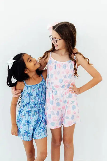 Sandy Shells Strappy Play Romper - Mila & Rose ® - Flyclothing LLC