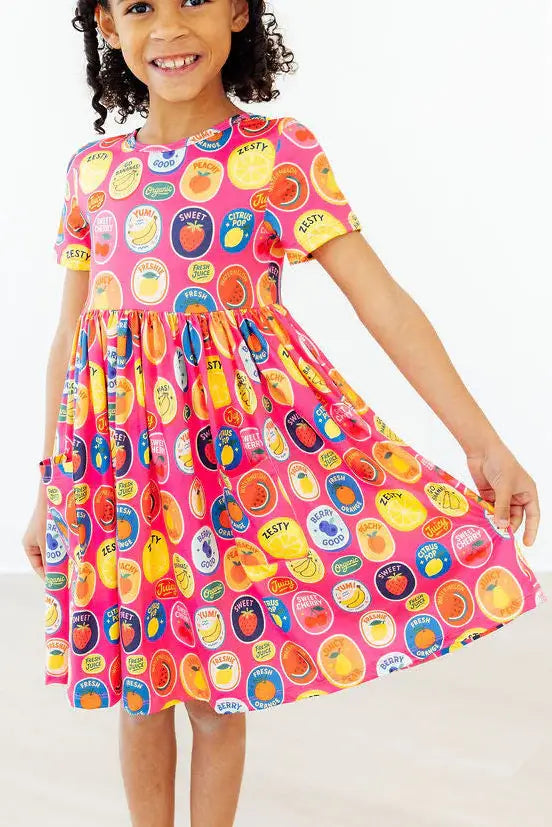 Fresh & Fruity S/S Pocket Twirl Dress - Mila & Rose ® - Flyclothing LLC