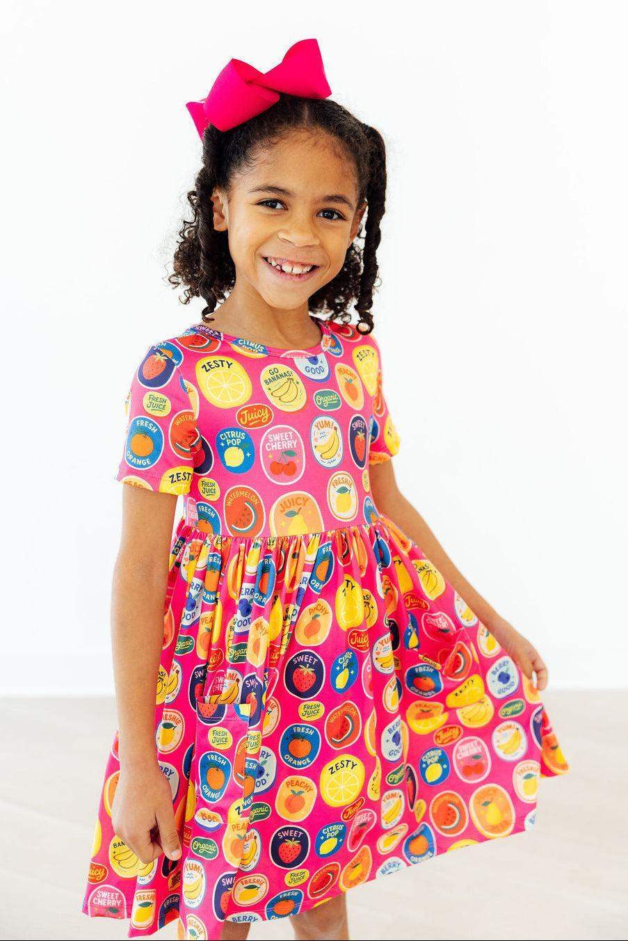 Fresh & Fruity S/S Pocket Twirl Dress - Mila & Rose ® - Flyclothing LLC