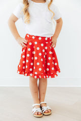 Red Polka Dots Ruffle Twirl Skort - Mila & Rose ® - Flyclothing LLC
