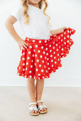 Red Polka Dots Ruffle Twirl Skort - Mila & Rose ® - Flyclothing LLC