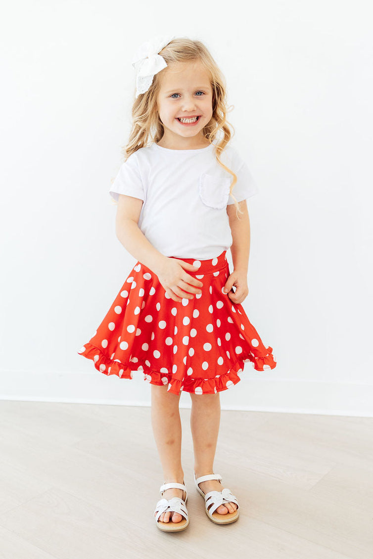Red Polka Dots Ruffle Twirl Skort - Mila & Rose ® - Flyclothing LLC