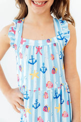 Tidepool Treasures Ruffle Cross Back Dress - Mila & Rose ® - Flyclothing LLC