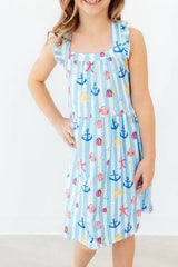 Tidepool Treasures Ruffle Cross Back Dress - Mila & Rose ® - Flyclothing LLC