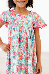 Preppy Petals Pom Pom Dress - Mila & Rose ® - Flyclothing LLC