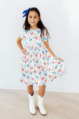 Rainbow Roosters S/S Pocket Twirl Dress - Mila & Rose ® - Flyclothing LLC