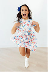 Rainbow Roosters S/S Pocket Twirl Dress - Mila & Rose ® - Flyclothing LLC