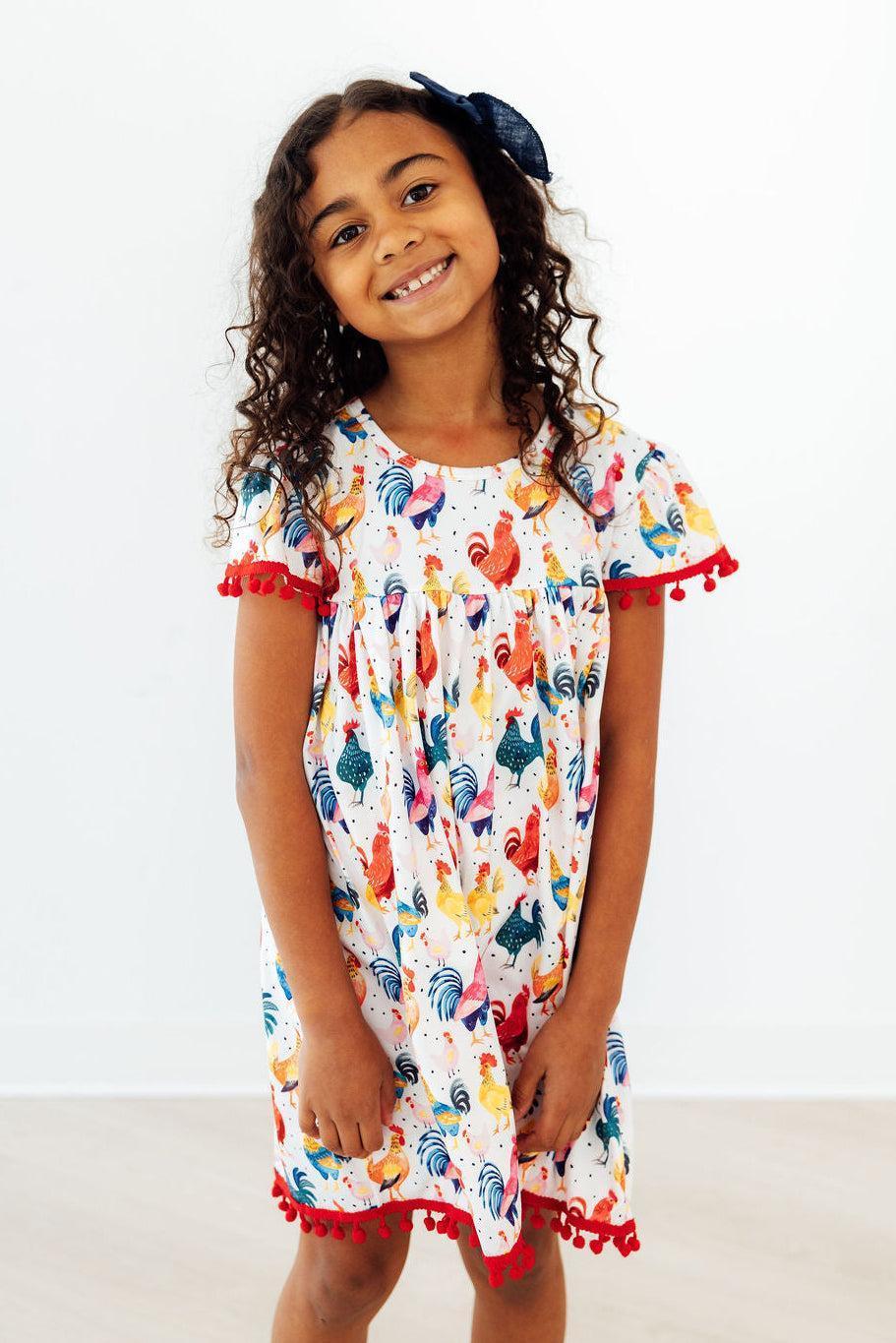 Rooster Pom Pom Dress - Mila & Rose ® - Flyclothing LLC