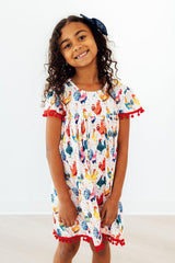 Rooster Pom Pom Dress - Mila & Rose ® - Flyclothing LLC