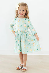 Lucky Duck 3/4 Sleeve Pocket Twirl Dress - Mila & Rose ® - Flyclothing LLC