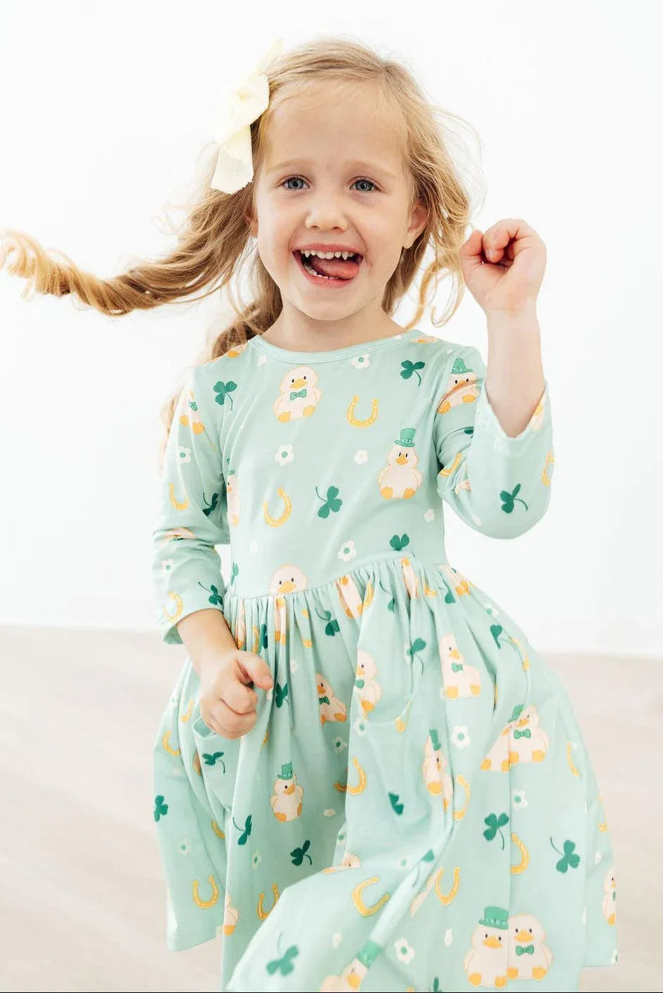 Lucky Duck 3/4 Sleeve Pocket Twirl Dress - Mila & Rose ® - Flyclothing LLC