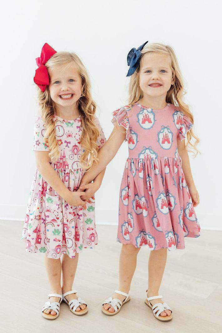 Once Upon a Castle Flutter Sleeve Twirl Dress - Mila & Rose ® - Flyclothing LLC