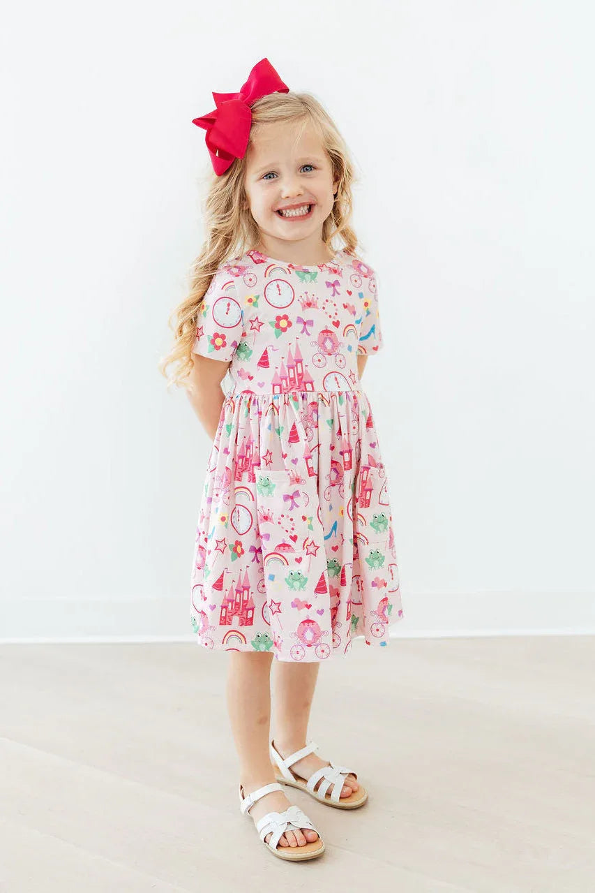 Princess & the Froggie S/S Pocket Twirl Dress - Mila & Rose ® - Flyclothing LLC