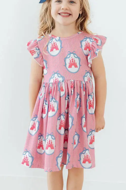Once Upon a Castle Flutter Sleeve Twirl Dress - Mila & Rose ® - Flyclothing LLC
