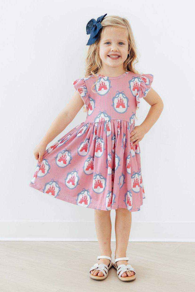 Once Upon a Castle Flutter Sleeve Twirl Dress - Mila & Rose ® - Flyclothing LLC