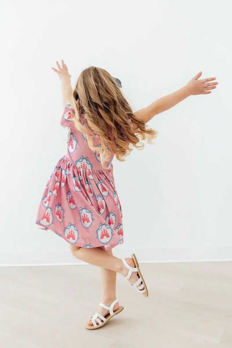 Once Upon a Castle Flutter Sleeve Twirl Dress - Mila & Rose ® - Flyclothing LLC