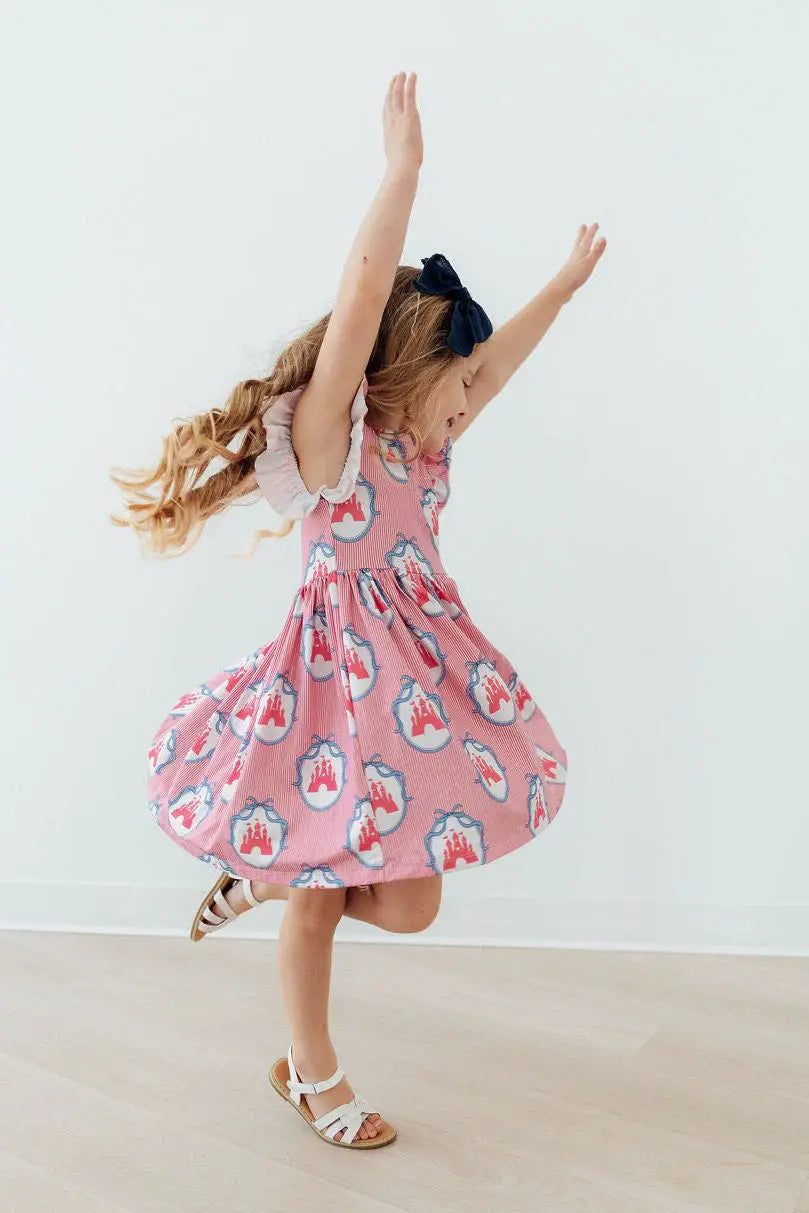 Once Upon a Castle Flutter Sleeve Twirl Dress - Mila & Rose ® - Flyclothing LLC