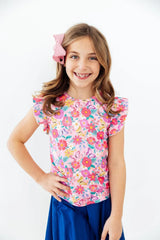 Fluttering Garden S/S Ruffle Tee - Mila & Rose ® - Flyclothing LLC