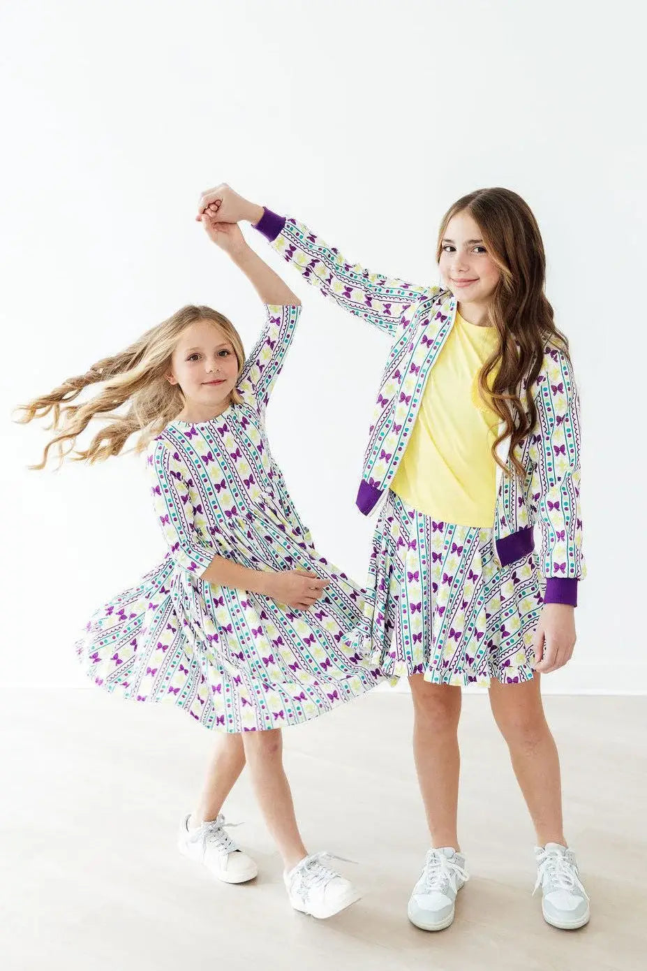 Mardi Gras 3/4 Sleeve Pocket Twirl Dress - Mila & Rose ® - Flyclothing LLC