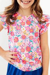 Fluttering Garden S/S Ruffle Tee - Mila & Rose ® - Flyclothing LLC