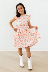 Georgia Peach Flutter Sleeve Twirl Dress - Mila & Rose ® - Flyclothing LLC