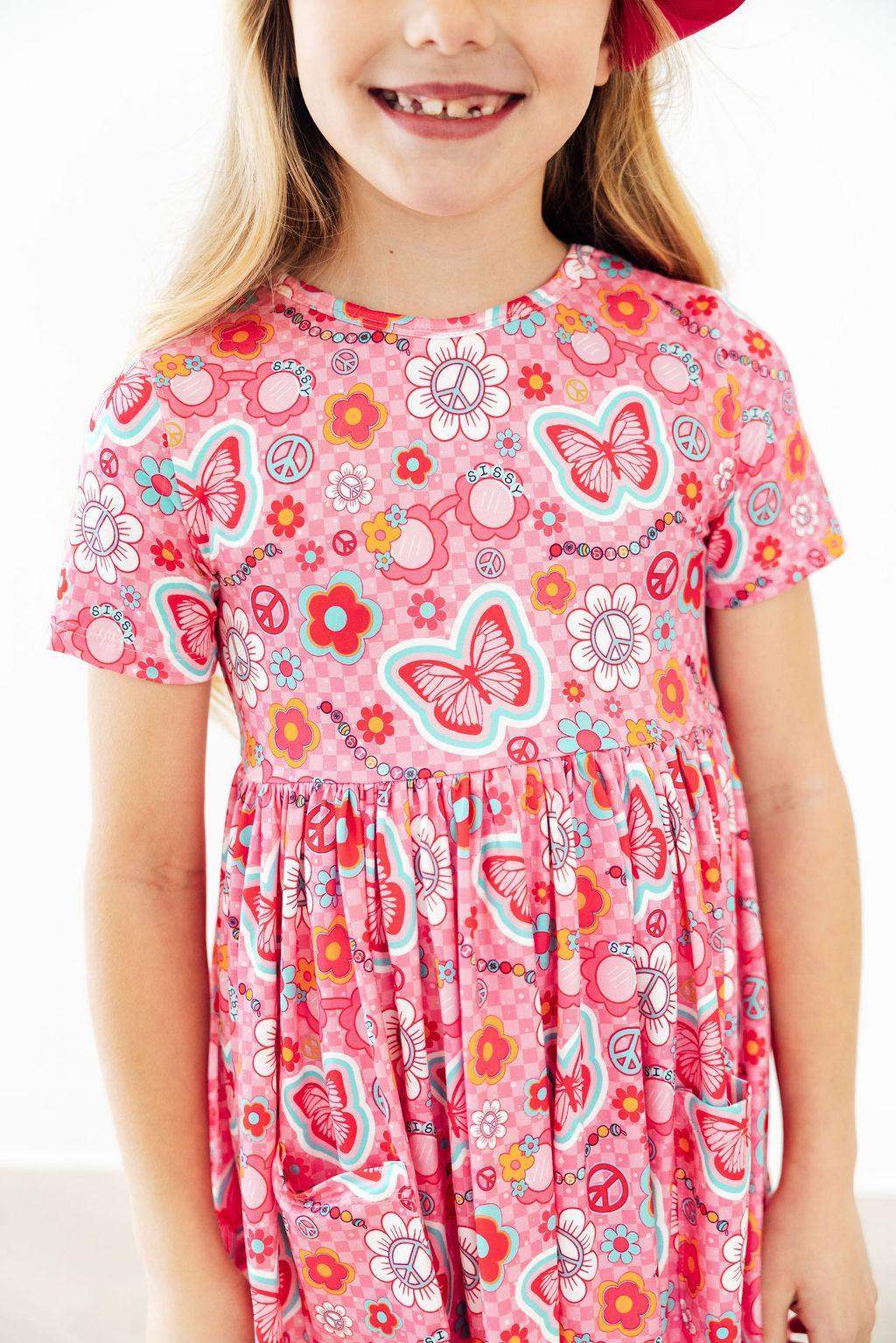 Hippie Sissy S/S Pocket Twirl Dress - Mila & Rose ® - Flyclothing LLC