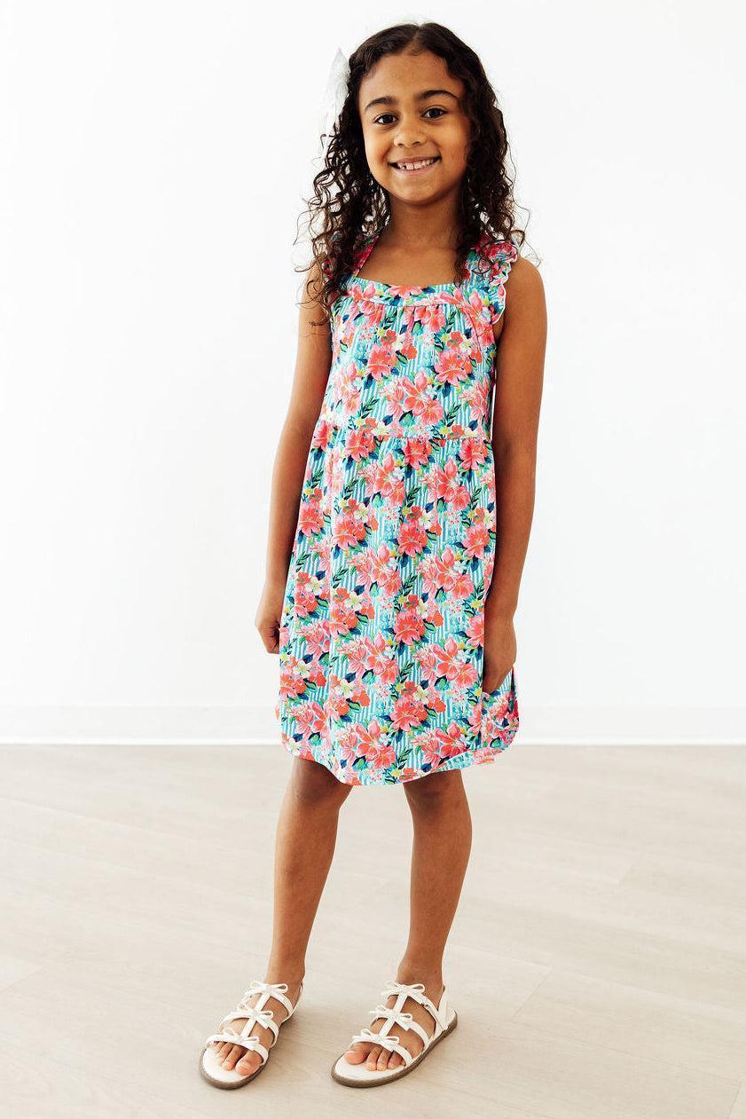 Petals in Paradise Ruffle Cross Back Dress - Mila & Rose ® - Flyclothing LLC