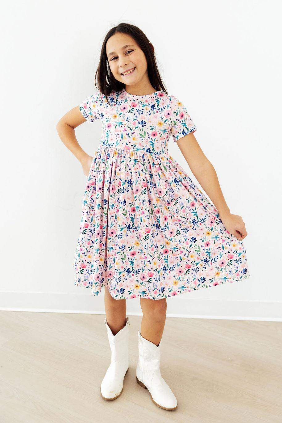 Morning Meadows S/S Pocket Twirl Dress - Mila & Rose ® - Flyclothing LLC
