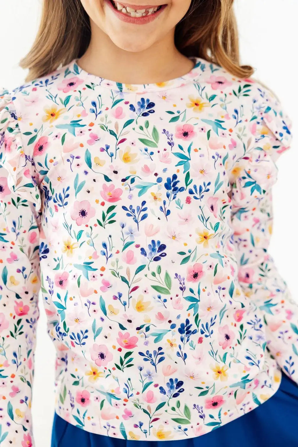 Morning Meadows L/S Ruffle Tee - Mila & Rose ® - Flyclothing LLC