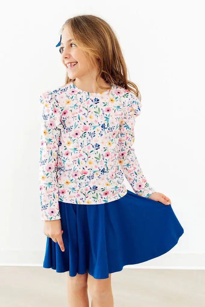 Morning Meadows L/S Ruffle Tee - Mila & Rose ® - Flyclothing LLC