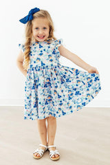 Blueberry Picnic Flutter Sleeve Twirl Dress - Mila & Rose ® - Flyclothing LLC