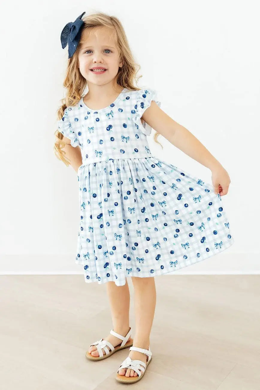 Berry Cute Flutter Sleeve Twirl Dress - Mila & Rose ® - Flyclothing LLC
