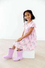 Sparkling Rainbows Pom Pom Dress - Mila & Rose ® - Flyclothing LLC