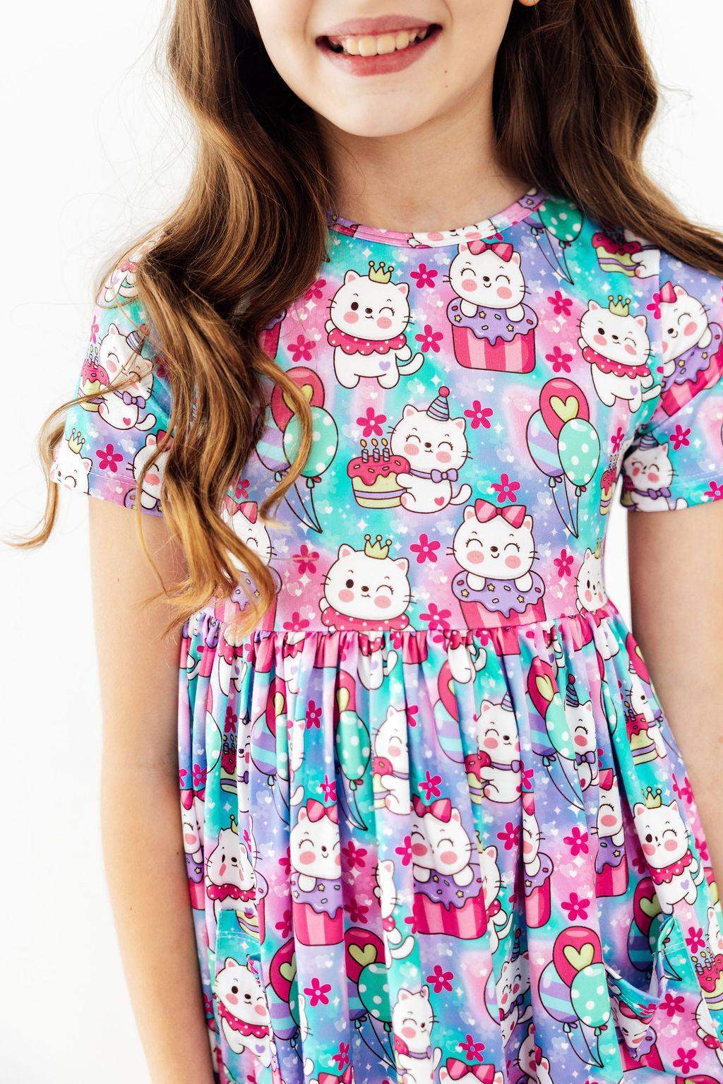Time to Purr-ty S/S Pocket Twirl Dress - Mila & Rose ® - Flyclothing LLC