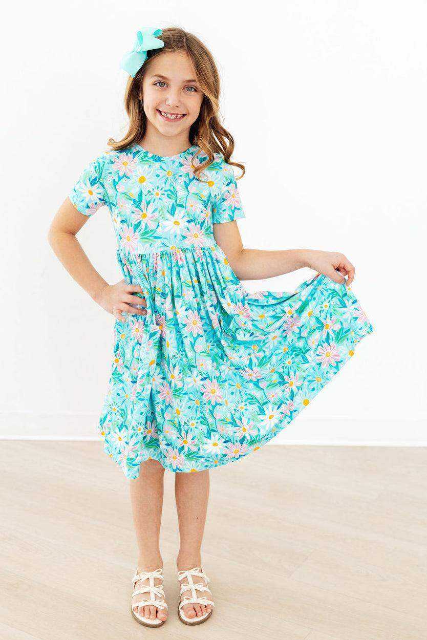Preppy Daisies S/S Pocket Twirl Dress - Mila & Rose ® - Flyclothing LLC