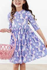 Beautiful Bunnies 3/4 Sleeve Pocket Twirl Dress - Mila & Rose ® - Flyclothing LLC