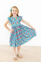 Lovely Llamas Flutter Sleeve Twirl Dress - Mila & Rose ® - Flyclothing LLC