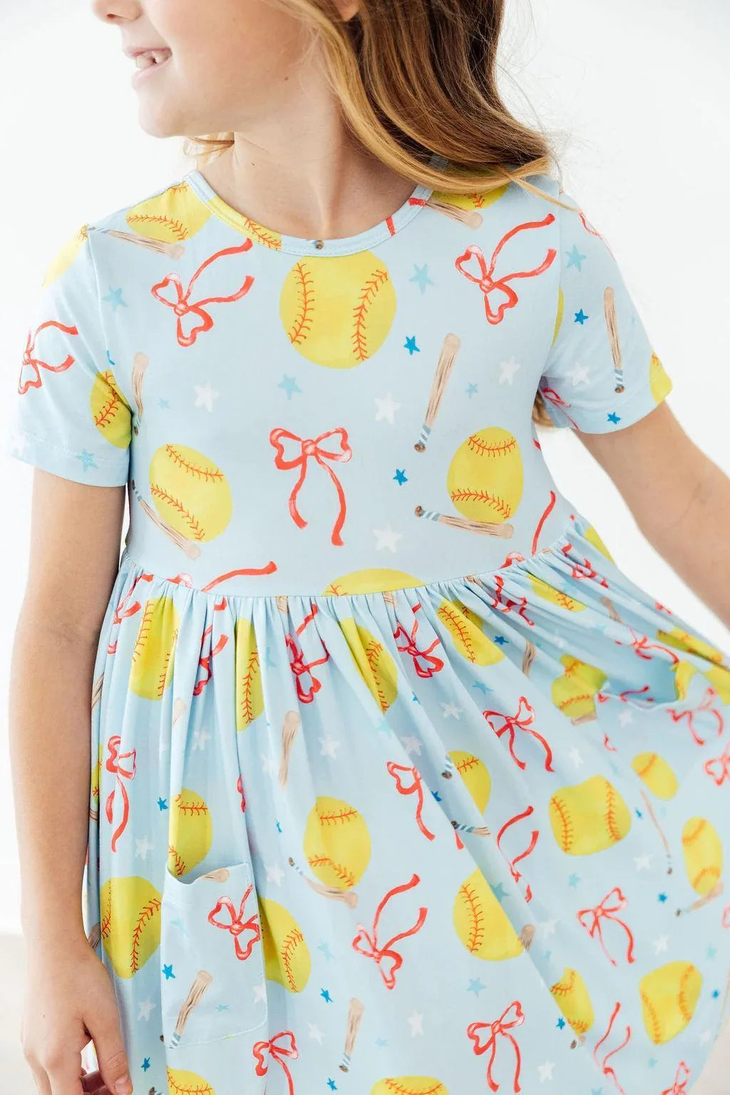 Softball Sweetie S/S Pocket Twirl Dress - Mila & Rose ® - Flyclothing LLC