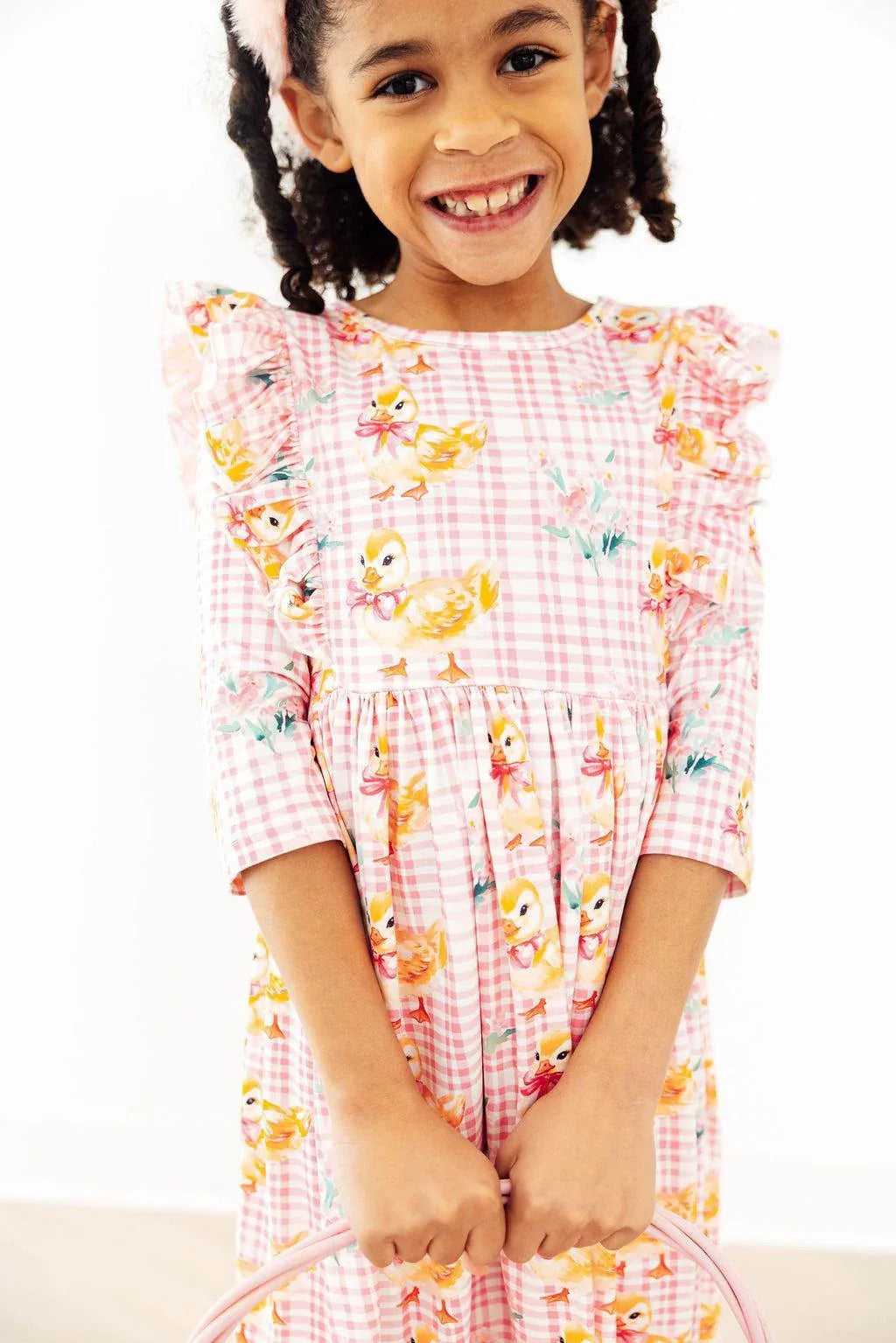 Daisy Ducklings 3/4 Sleeve Ruffle Twirl Dress - Mila & Rose ® - Flyclothing LLC