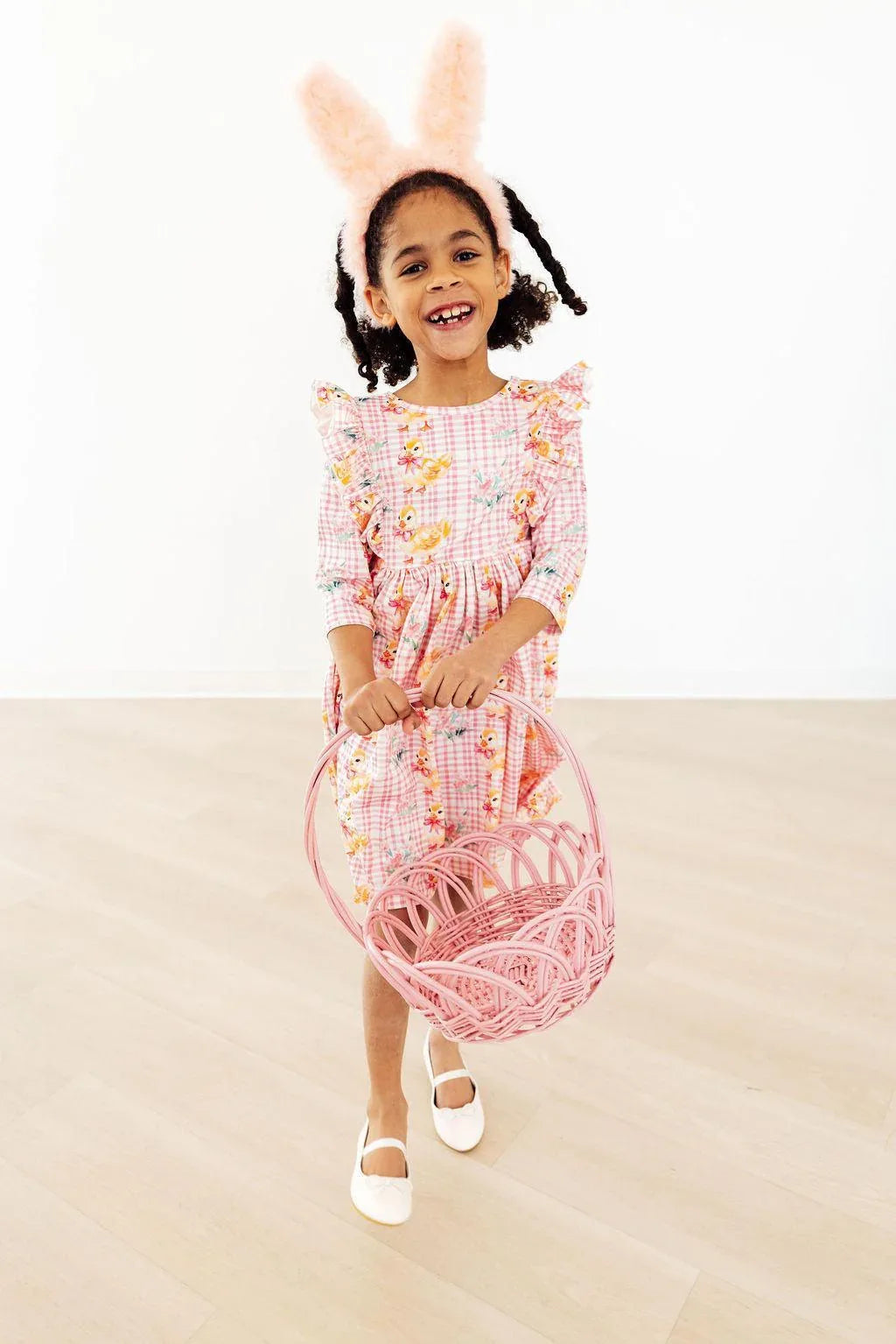 Daisy Ducklings 3/4 Sleeve Ruffle Twirl Dress - Mila & Rose ® - Flyclothing LLC