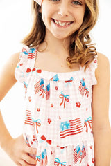 Fancy Flags Ruffle Cross Back Dress - Mila & Rose ® - Flyclothing LLC