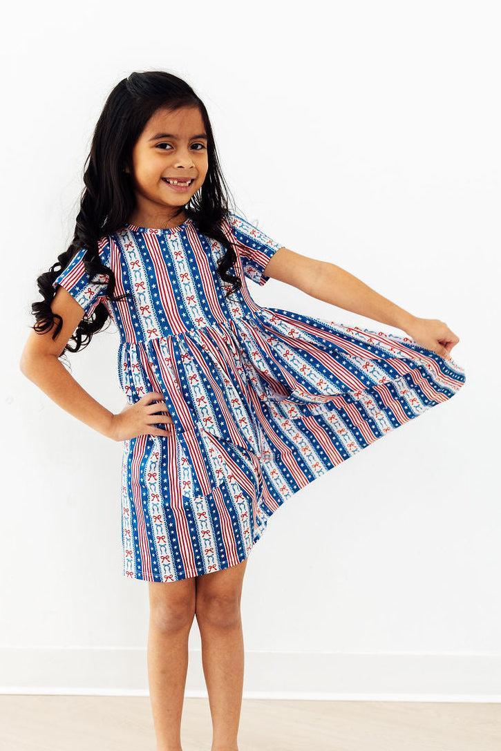 All-American Girl S/S Pocket Twirl Dress - Mila & Rose ® - Flyclothing LLC