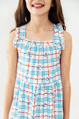 Patriotic Picnic Ruffle Cross Back Dress - Mila & Rose ® - Flyclothing LLC